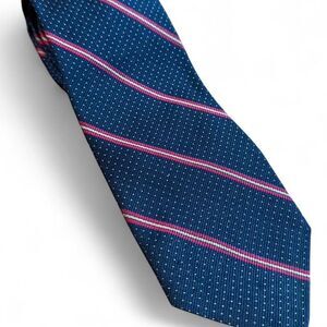 Brooks Brothers Makers Blue and pink striped all silk tie